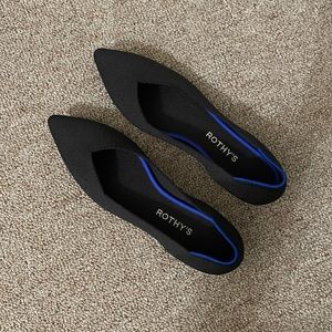 Rothy's The Point Shoes Ballet Black Textile Washable Minimalist Women's Sz 9